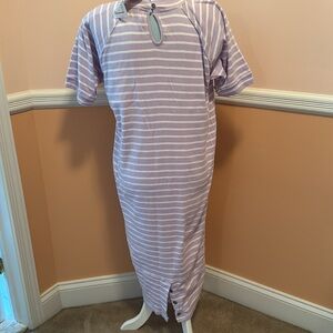 Striped Lavender Midi Dress